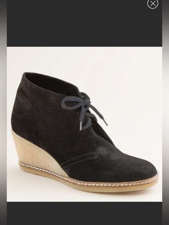 J CREW Shoes - J CREW MacAlister Black Suede Rubber Wedge Ankle Boots Booties Size 8